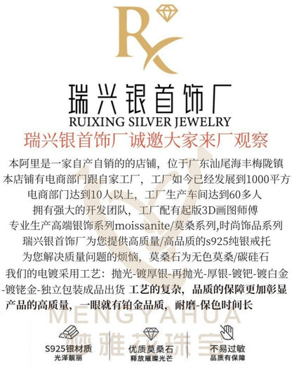 s925Sterling Silver Bracelet1Carat Plated pt950Fashion Versatile Jewelry Manufacturer Cross-Border Moissanite Hand Jewelry Wholesale