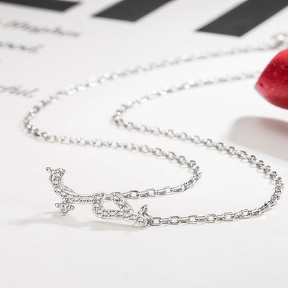 Inlaid Diamond Wave Branch Necklace for Women