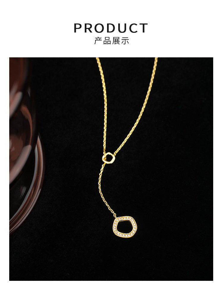 Geometric Irregular Circle Necklace for Women, Niche Design