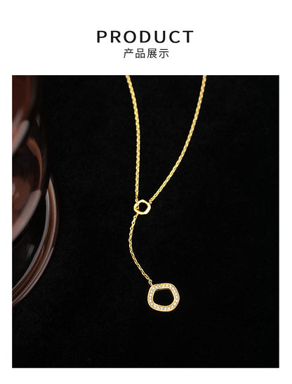 Geometric Irregular Circle Necklace for Women, Niche Design