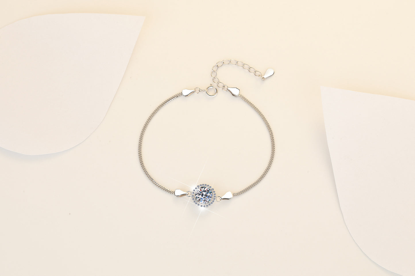 s925Sterling Silver Bracelet1Carat Plated pt950Fashion Versatile Jewelry Manufacturer Cross-Border Moissanite Hand Jewelry Wholesale