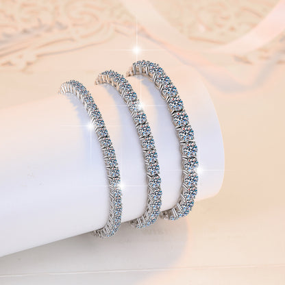 Tennis Bracelet3m4m5m Moissanite Jewelry GRA Electroplated Hip-Hop In-Stock Wholesale925Silver Round Bracelet Factory