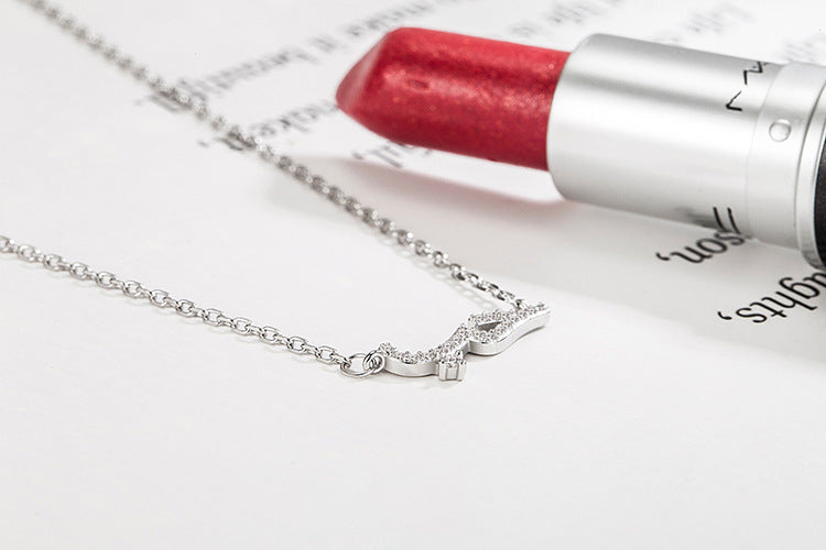 Inlaid Diamond Wave Branch Necklace for Women
