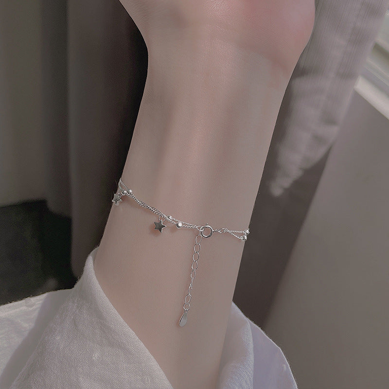 Five-Pointed Star Round Bead Double-Layer Bracelet Jewelry