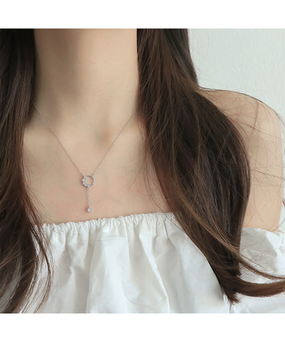 Deeply Passionate Circle Tassel Zircon Necklace for Women