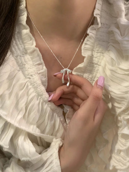 Ballet Style Bow Necklace for Women Fashion Niche Design