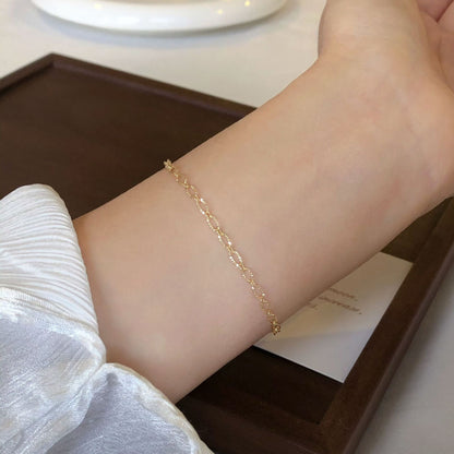Plain Circle Sparkling Lace Pearl Bracelet for Women
