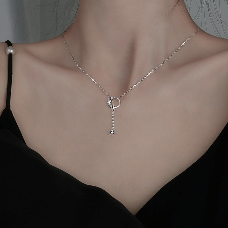Deeply Passionate Circle Tassel Zircon Necklace for Women