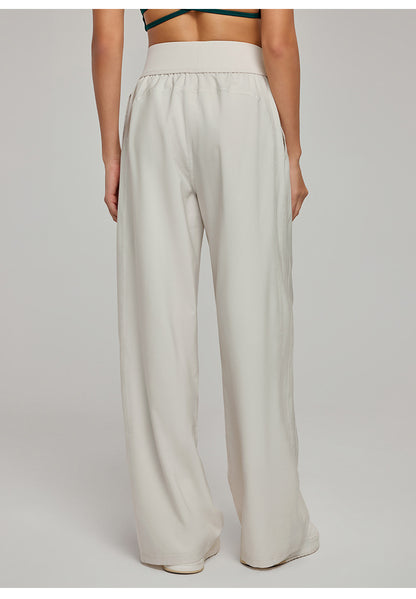 Spring Summer Straight Wide Leg Pants Women's High Waist Slimming Sports Trousers Breathable Draping Loose Casual Yoga Pants