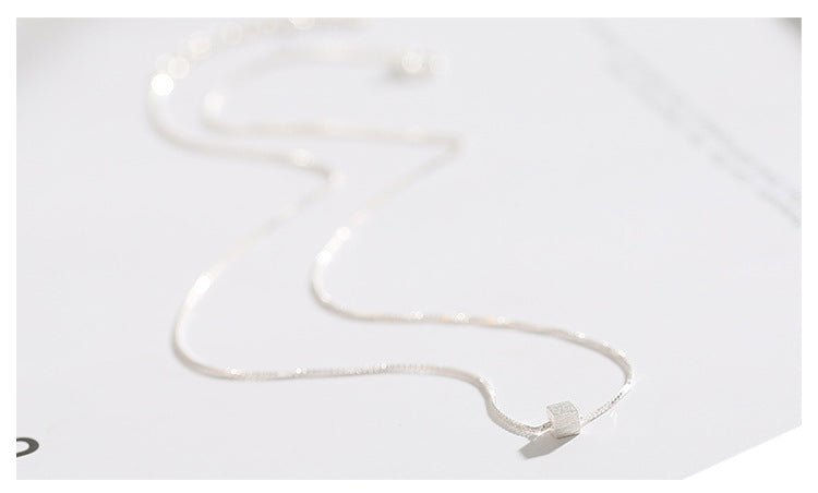 Simple Geometric Sugar Cube Necklace for Women