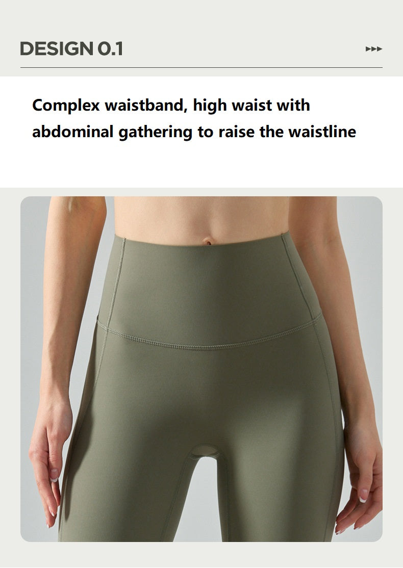 Nulux High-Intensity Tight Yoga Pants High Waist Sports Leggings High Stretch Ultra-Thin Quick-Dry Pants Green Brown Khaki