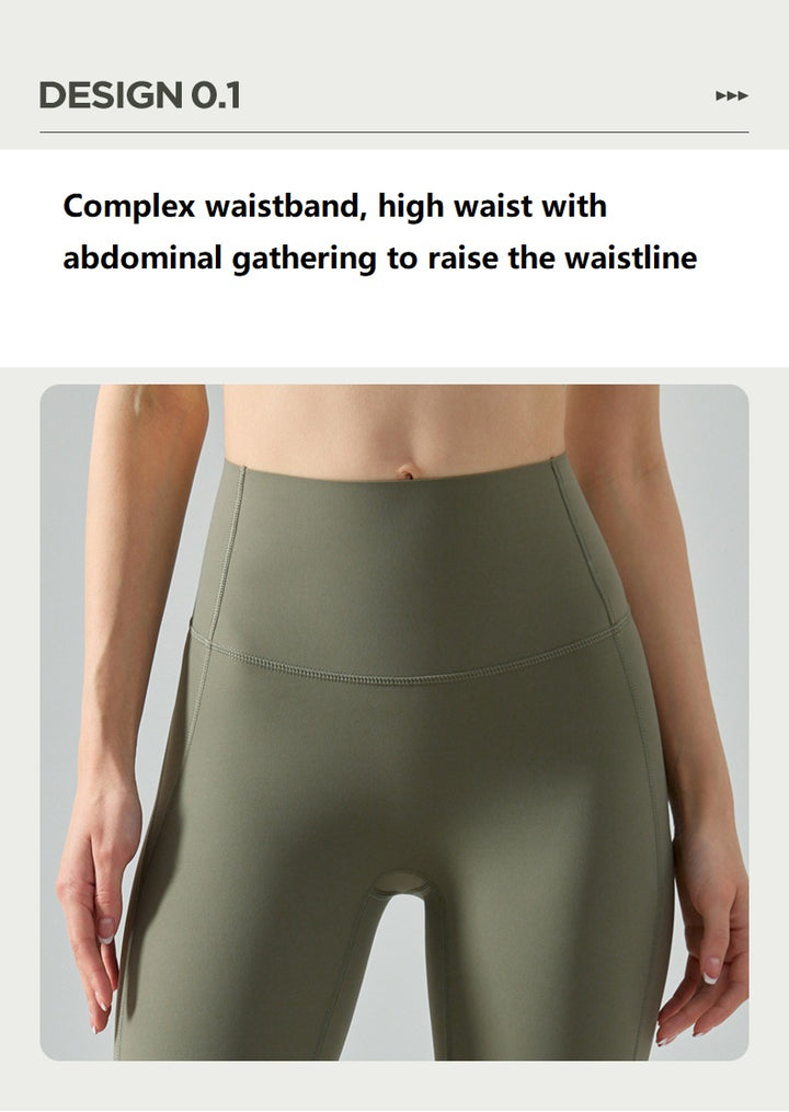 Nulux High-Intensity Tight Yoga Pants High Waist Sports Leggings High Stretch Ultra-Thin Quick-Dry Pants Green Brown Khaki