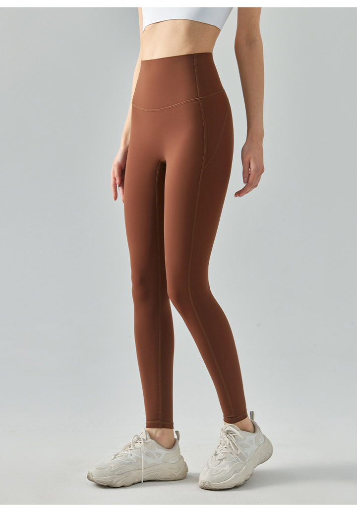 Nulux High-Intensity Tight Yoga Pants High Waist Sports Leggings High Stretch Ultra-Thin Quick-Dry Pants Green Brown Khaki