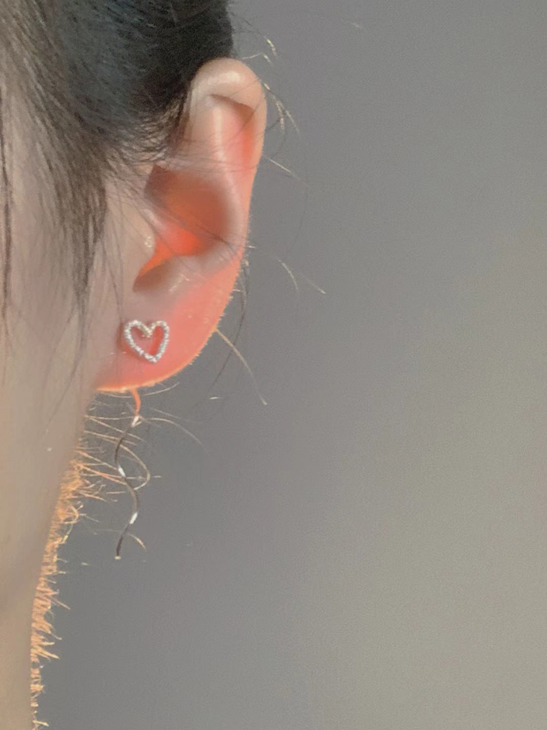 Long Hollow Heart Wave Threader Earrings for Women