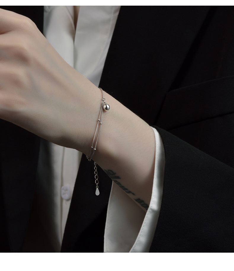 Round Ball Splicing Double Layer Bracelet for Women Fashionable