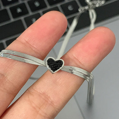 Dark Heart Double Layer Necklace for Women