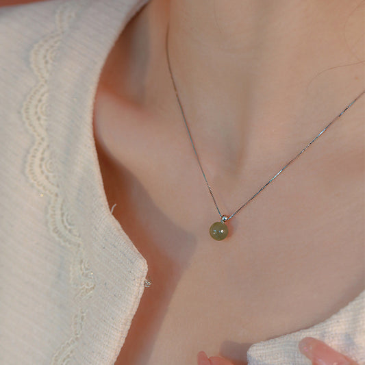 Lake Green Hetian Jade Necklace for Women