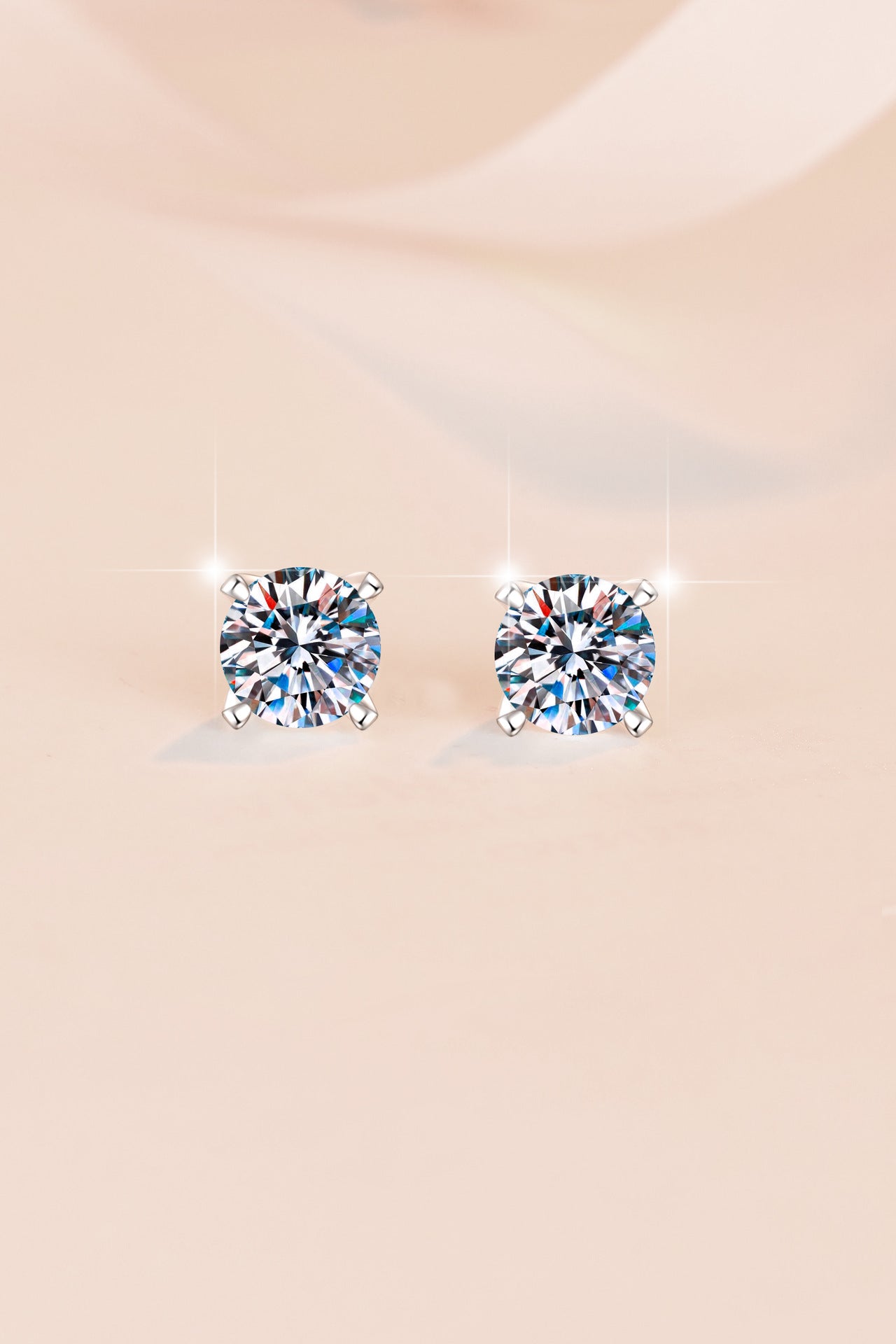 New S925 Sterling Silver Earrings Four-Prong Fashion Simple Jewelry Cross-Border High-End Jewelry Moissanite Earrings for Women