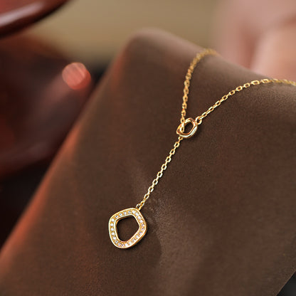 Geometric Irregular Circle Necklace for Women, Niche Design