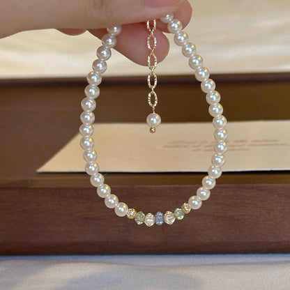 Pearl Colorful Czech Bead Patchwork Bracelet for Women