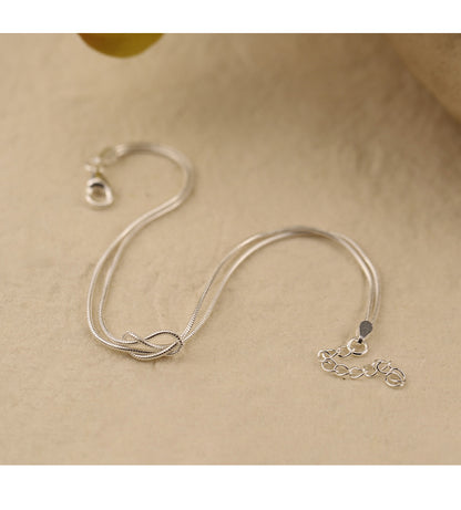 Knotted Double Layer Snake Bone Bracelet for Women