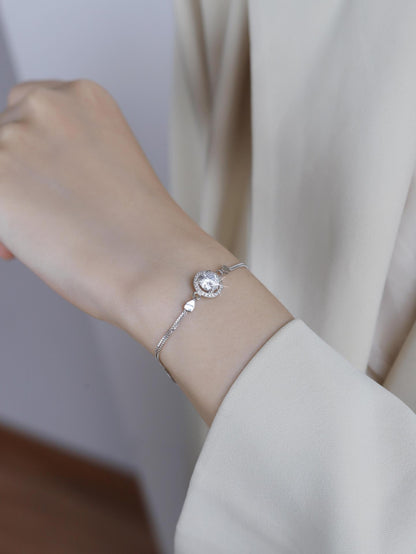 s925Sterling Silver Bracelet1Carat Plated pt950Fashion Versatile Jewelry Manufacturer Cross-Border Moissanite Hand Jewelry Wholesale