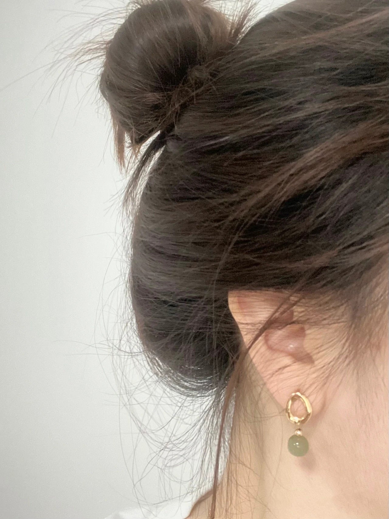 Hetian Jade Yang Green Earrings for Women