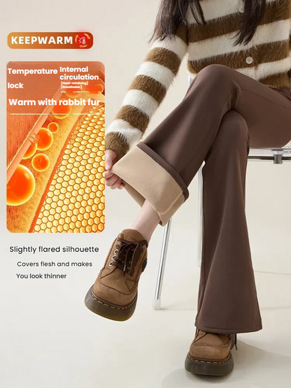 High Waist Flare Leggings Women Winter Fleece Lined Tummy Control Butt Lift Yoga Pants Stretchy Casual Bootcut Palazzo Trousers