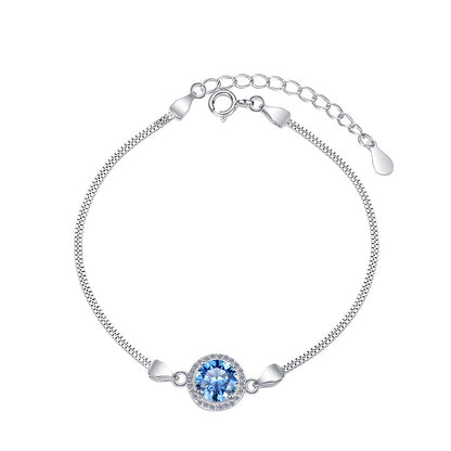 Twelve Zodiac Birthstone Moissanite Jewelry S925 Sterling Silver Bracelet for Women