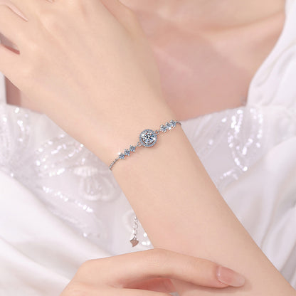 S925 Silver Bracelet GRA Moissanite 1 Carat Bracelet