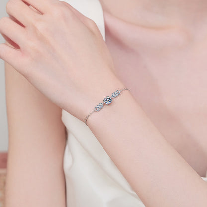 S925 Sterling Silver Bracelet Fashion Niche Design Angel Wing Jewelry Wholesale Moissanite