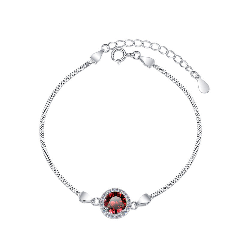 Twelve Zodiac Birthstone Moissanite Jewelry S925 Sterling Silver Bracelet for Women