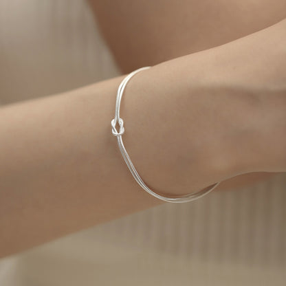 Knotted Double Layer Snake Bone Bracelet for Women