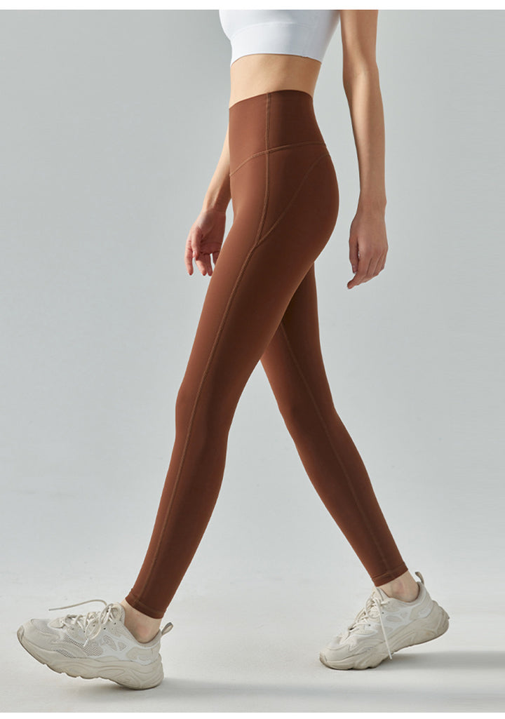Nulux High-Intensity Tight Yoga Pants High Waist Sports Leggings High Stretch Ultra-Thin Quick-Dry Pants Green Brown Khaki