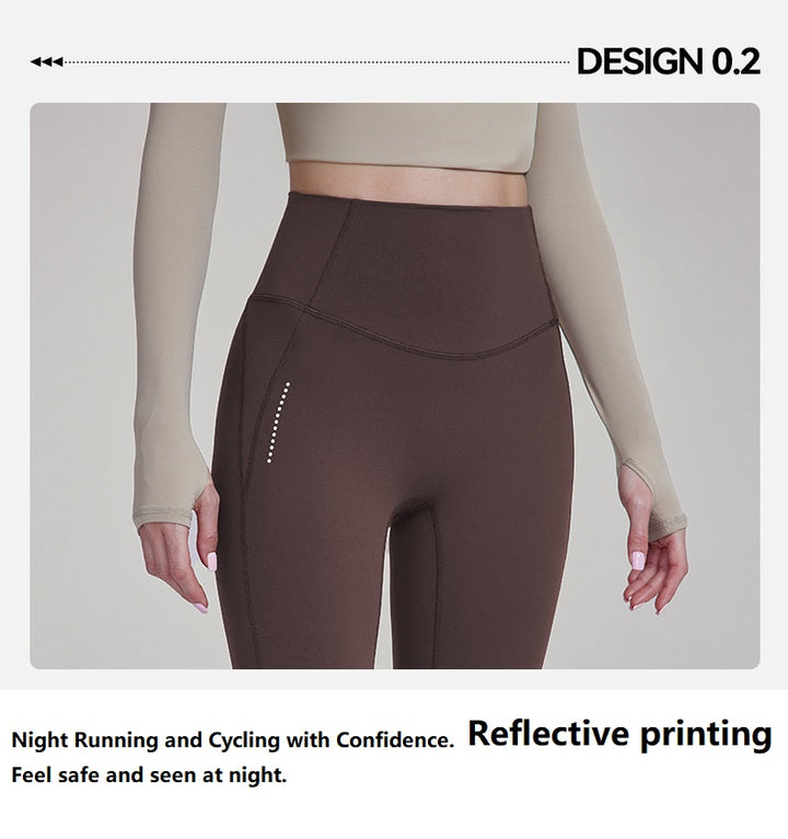 Women's Yoga Leggings Pocket Reflective Print Sports Leggins Fitness Pants