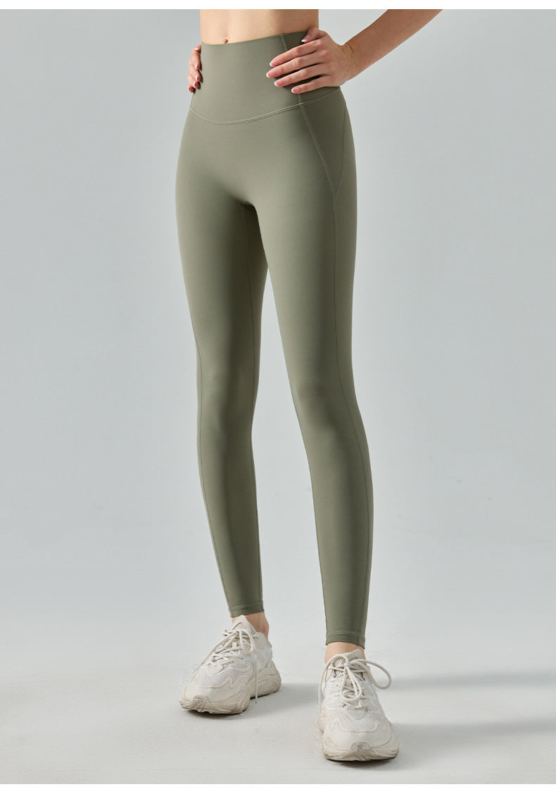 Nulux High-Intensity Tight Yoga Pants High Waist Sports Leggings High Stretch Ultra-Thin Quick-Dry Pants Green Brown Khaki