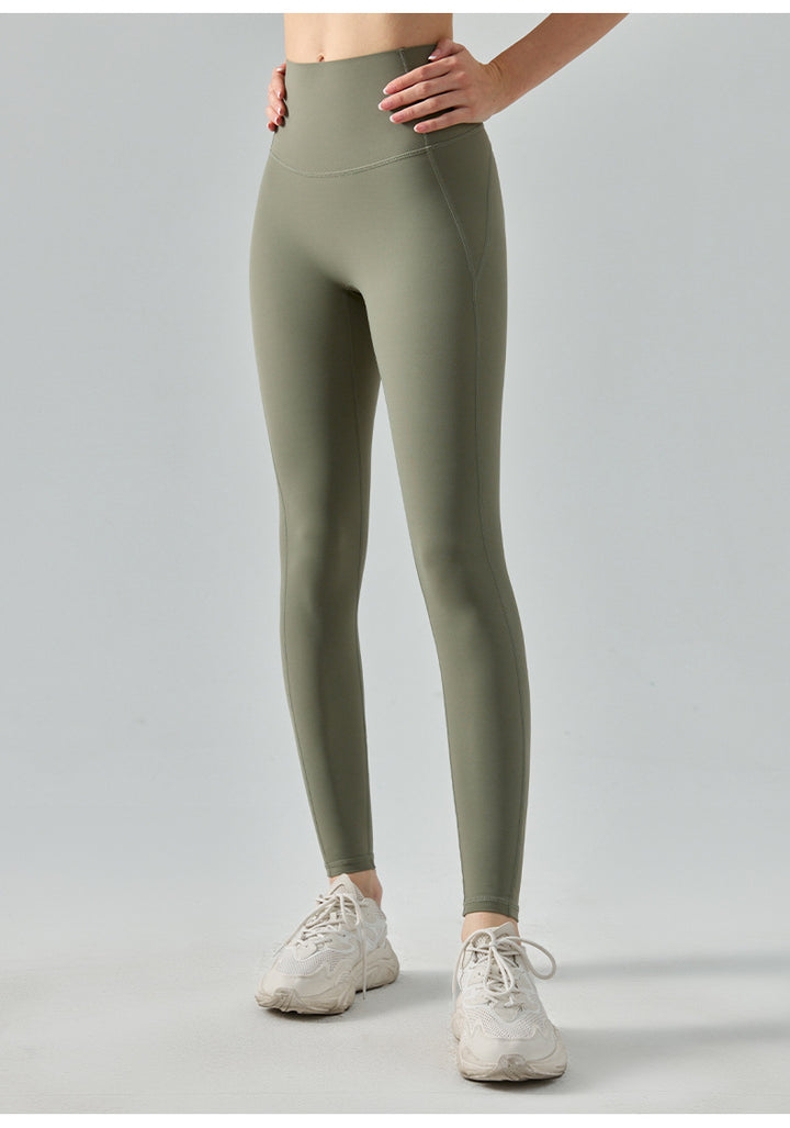 Nulux High-Intensity Tight Yoga Pants High Waist Sports Leggings High Stretch Ultra-Thin Quick-Dry Pants Green Brown Khaki