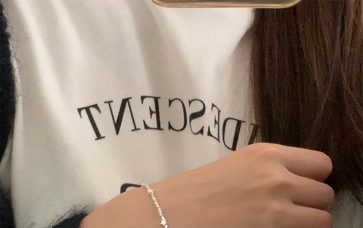 Broken Silver Five-Pointed Star Bracelet for Women Fashionable
