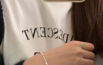 Broken Silver Five-Pointed Star Bracelet for Women Fashionable