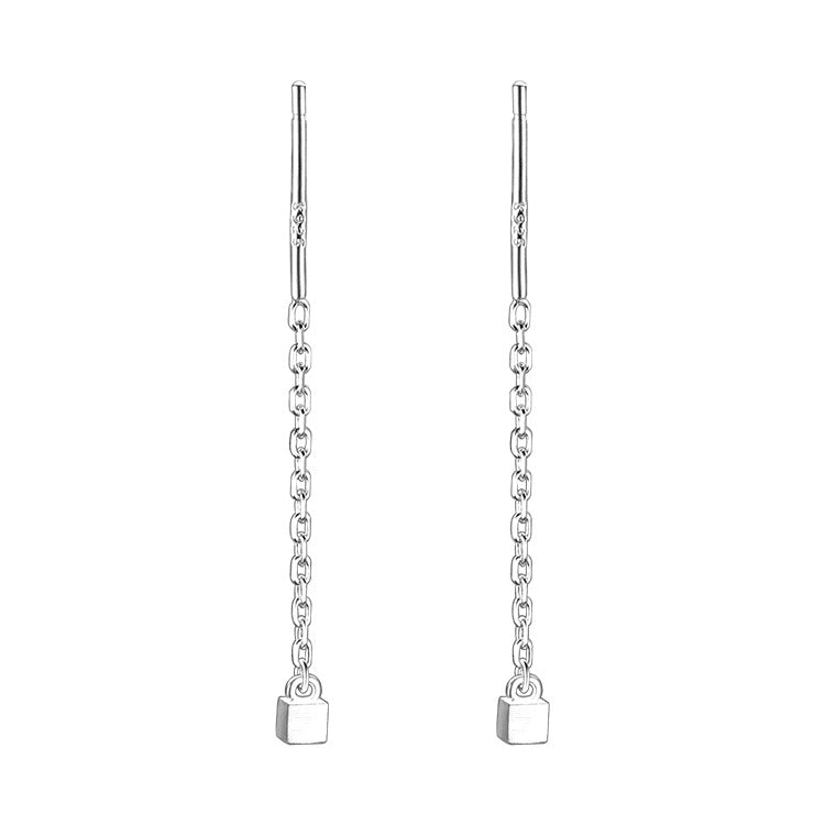 Tassel Square Thread Earrings for Women Niche Design