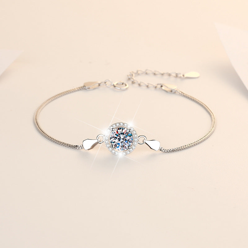 Twelve Zodiac Birthstone Moissanite Jewelry S925 Sterling Silver Bracelet for Women