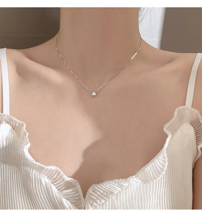 Single Diamond Necklace for Women Niche Design