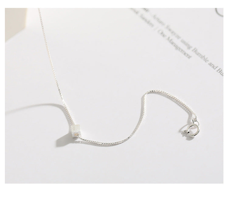 Simple Geometric Sugar Cube Necklace for Women