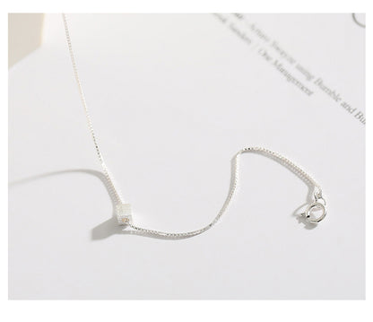 Simple Geometric Sugar Cube Necklace for Women