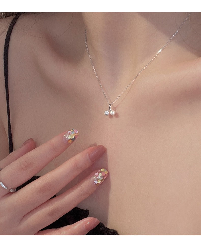 Korean Version Niche Design Small Cherry Pearl Necklace