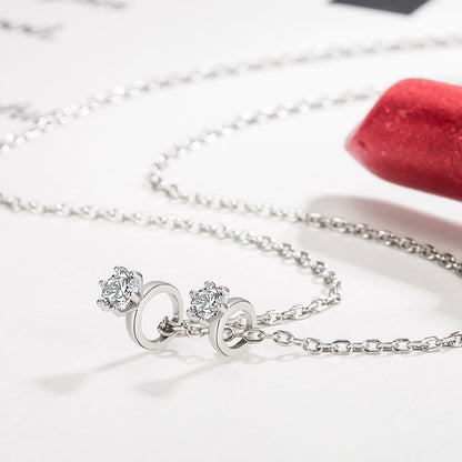 Creative Diamond Ring Necklace for Women Elegant and Simple