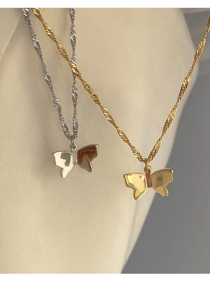 Woven Chain Butterfly Necklace Female Clavicle Chain Niche Design