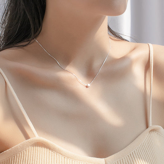 Simple Geometric Sugar Cube Necklace for Women