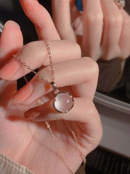 Cherry Blossom Pink Crystal Necklace for Women