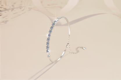 S925 Sterling Silver Bracelet Adjustable Personality Fashion Jewelry Wholesale Live Streaming Cross-Border Moissanite Bracelet for Women